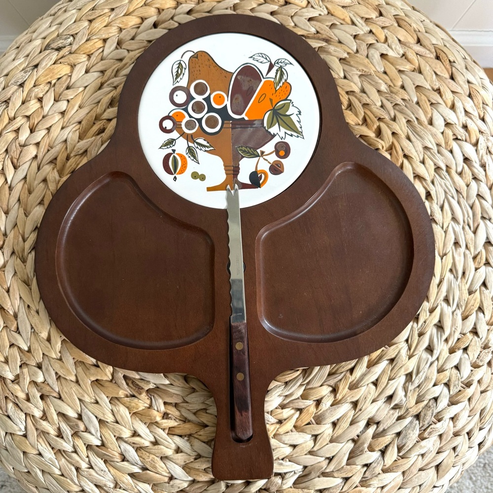 Vintage 70s Cloverleaf Cheese Board